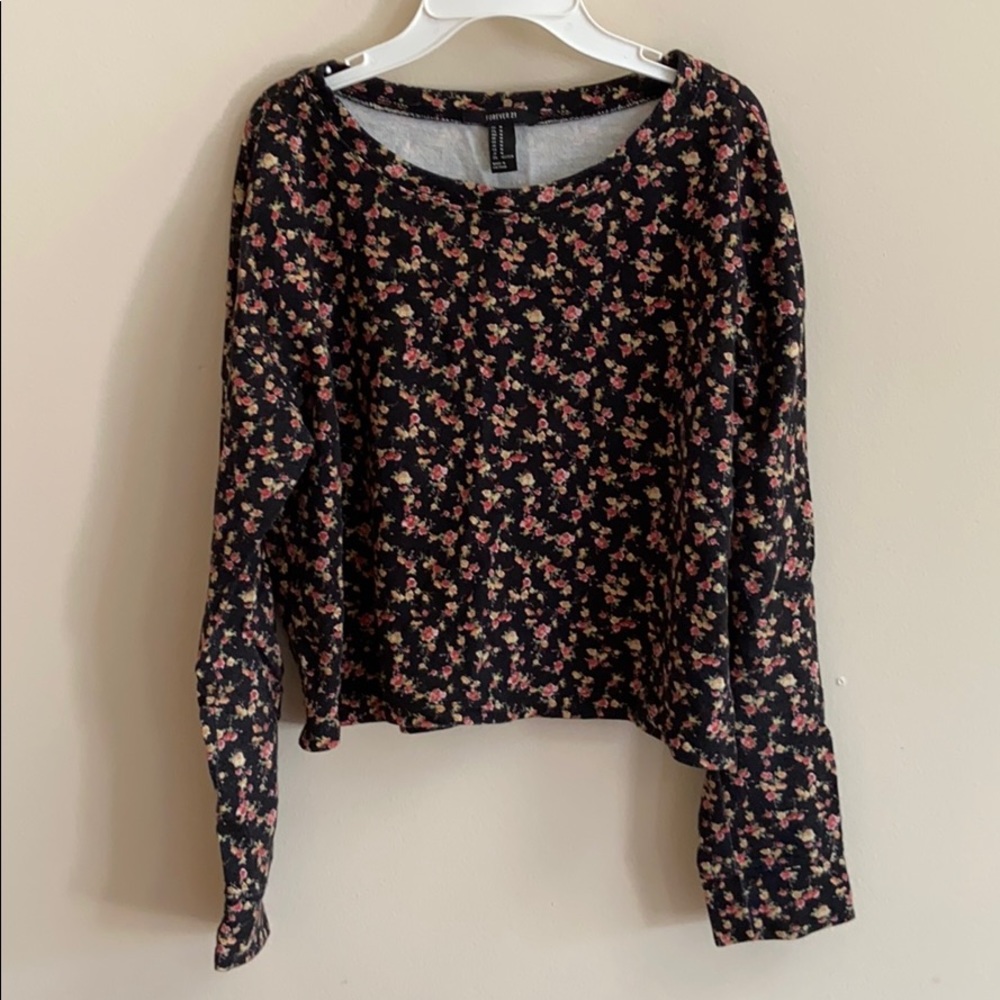 Floral Crop Sweatshirt